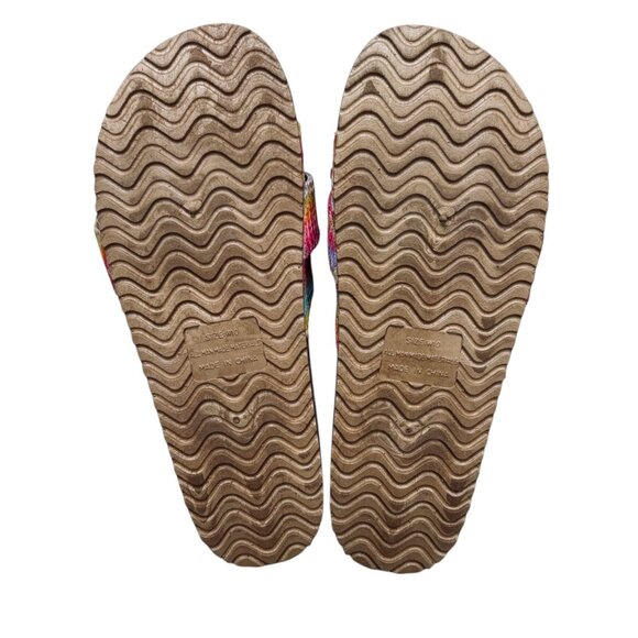 Sole Mates 10 Women Sandal Buckle Multicolor Flip Flop Open Toe - Picture 6 of 6